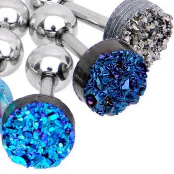 16 Gauge 1/4 Tragus Cartilage Earring Set of 3 - Picture 5 of 8